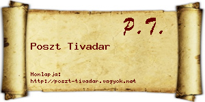 Poszt Tivadar névjegykártya